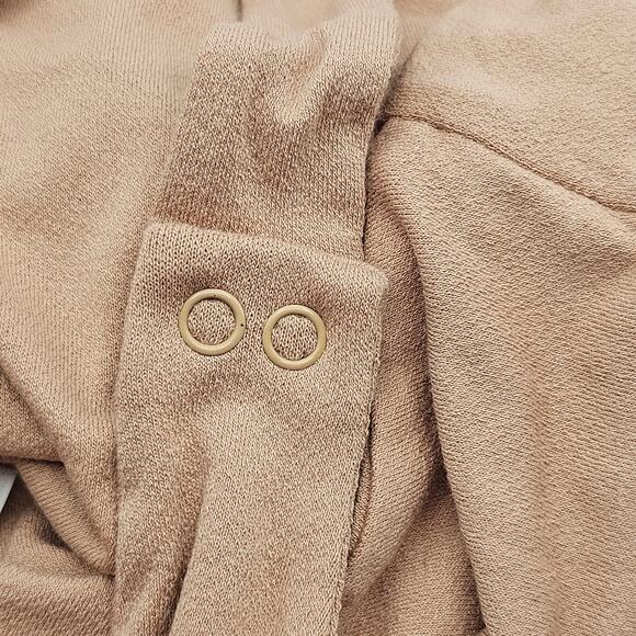 Naked Wardrobe Womans size XS NW Sculpt Deep V-Neck Long Sleeve Bodysuit Tan NEW - Picture 5 of 8